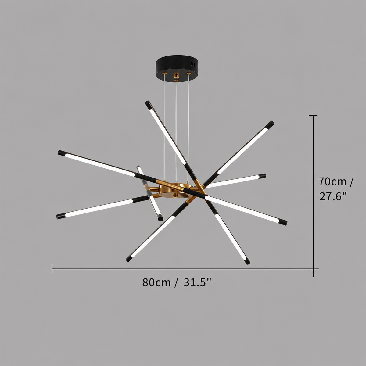 Aurelios Modern Minimalist Linear LED Chandelier – Luxury Black & Gold Dining Room Ceiling Light