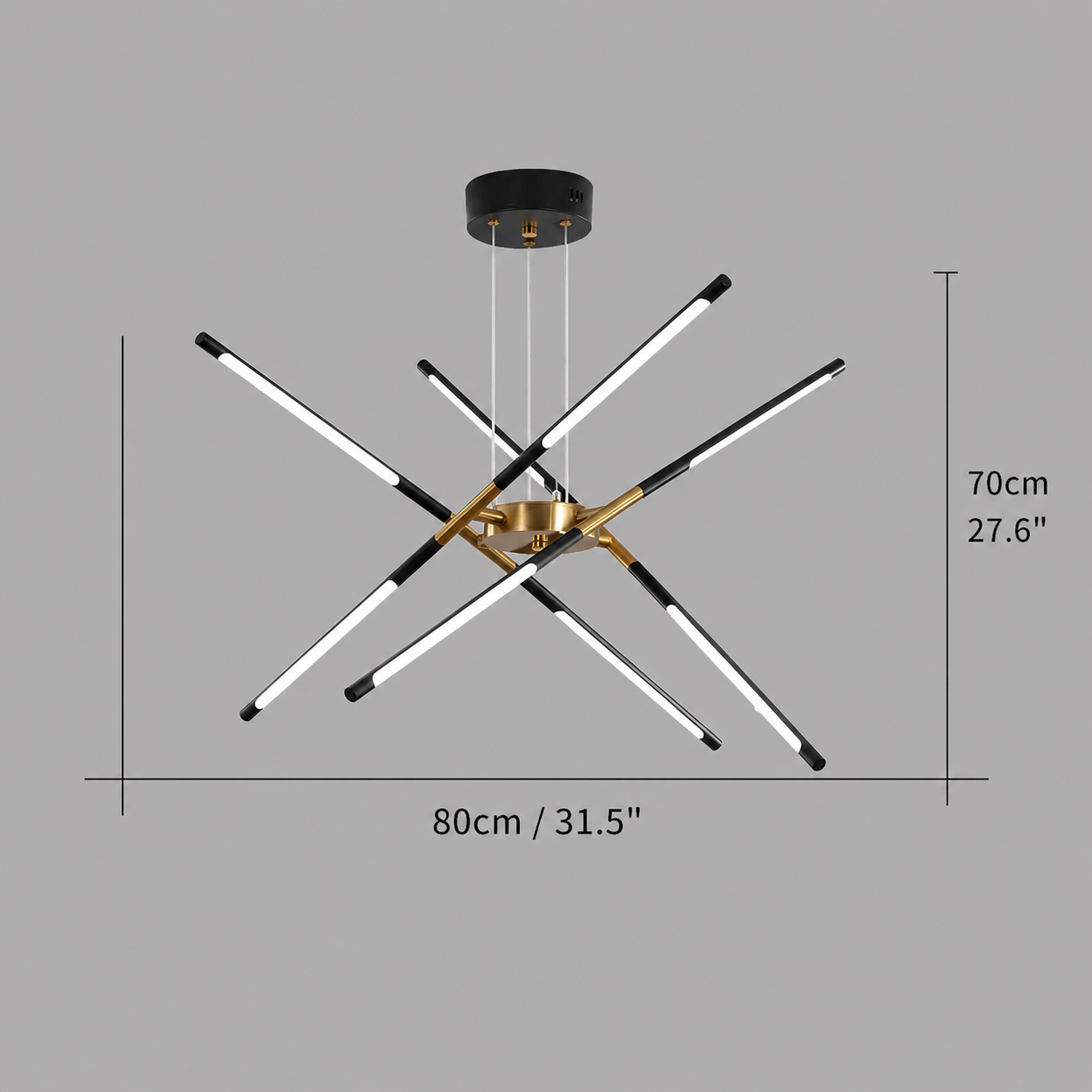 Aurelios Modern Minimalist Linear LED Chandelier – Luxury Black & Gold Dining Room Ceiling Light