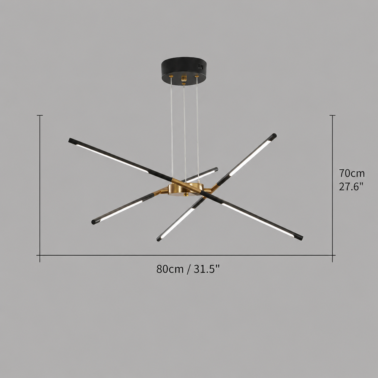 Aurelios Modern Minimalist Linear LED Chandelier – Luxury Black & Gold Dining Room Ceiling Light