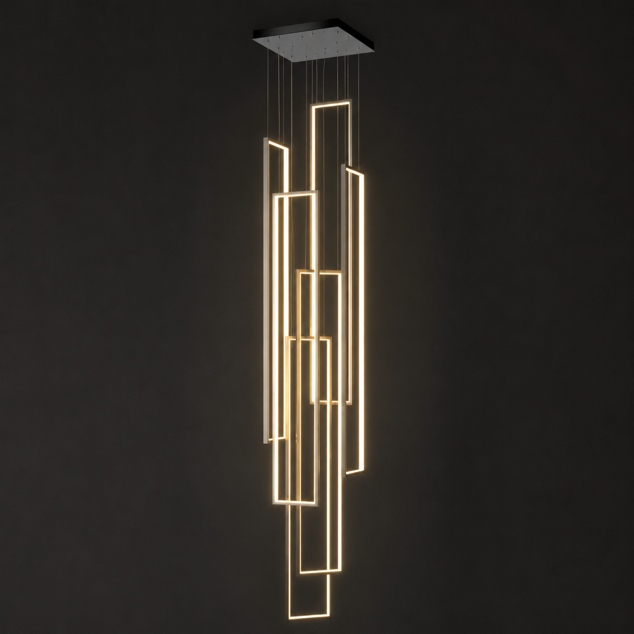 Aureline Modern Geometric LED Staircase Chandelier
