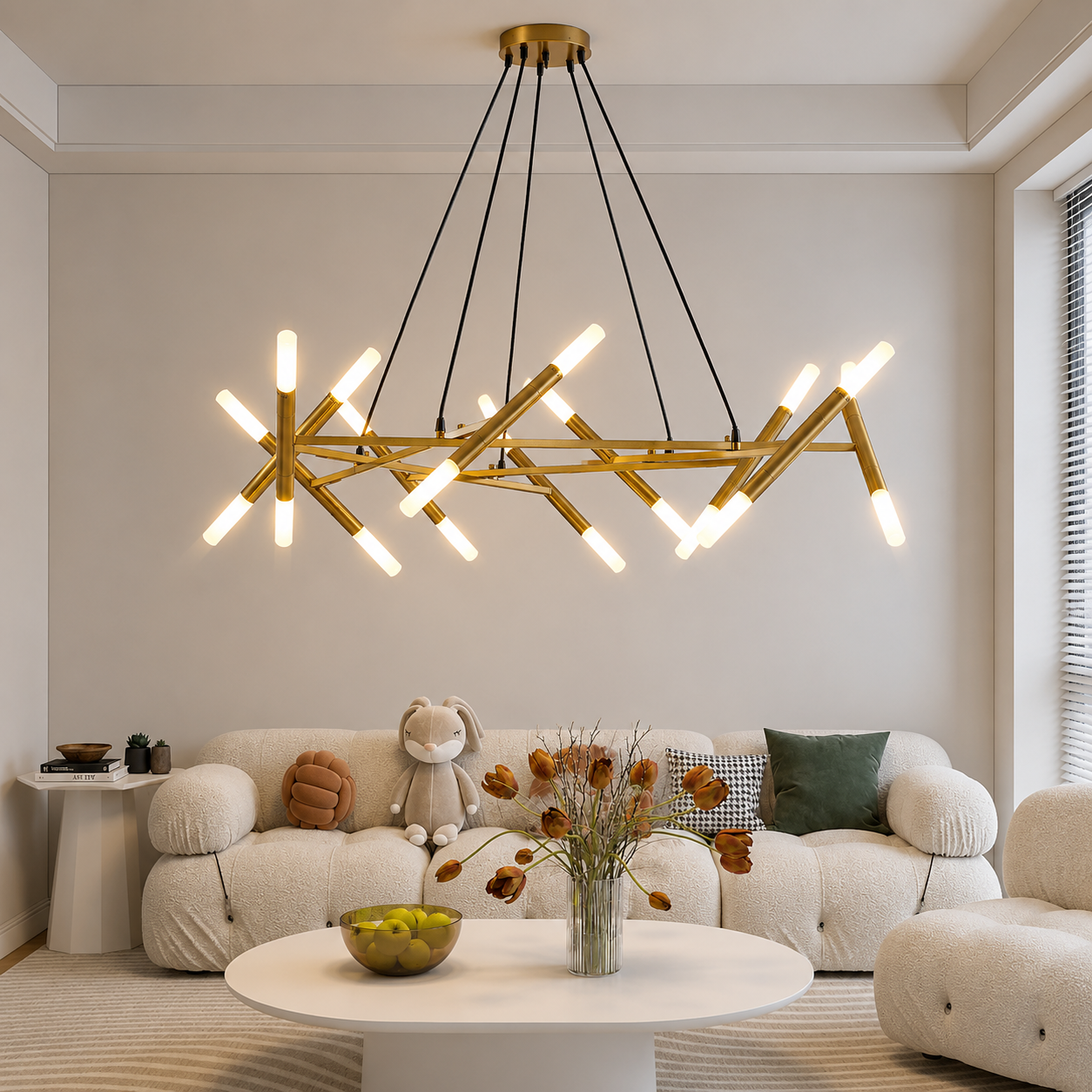 Aurevia Modern Branch Gold Chandelier