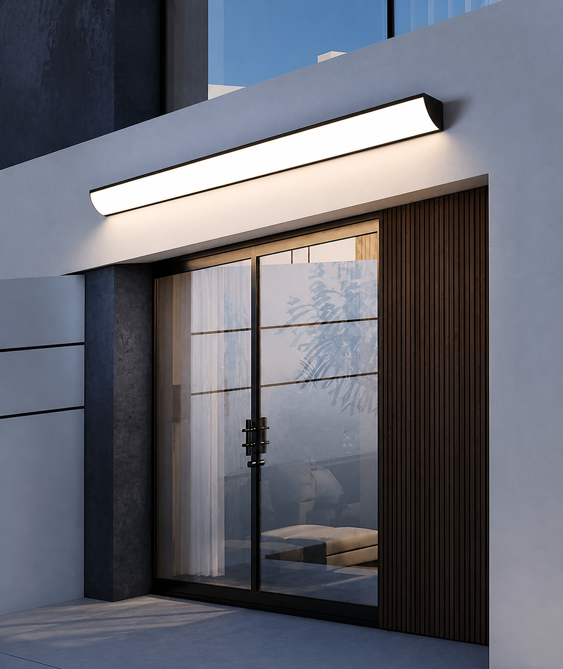 Aurevia Linear Outdoor Wall Light – Modern LED Entryway Sconce