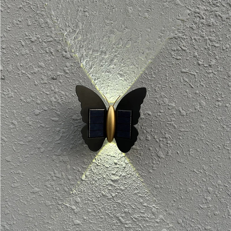 Butterfly Solar Outdoor Wall Light