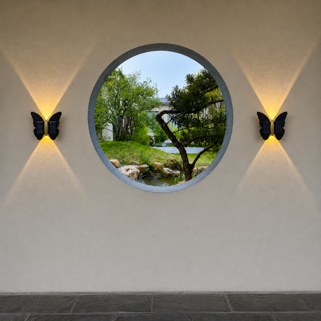 Butterfly Solar Outdoor Wall Light