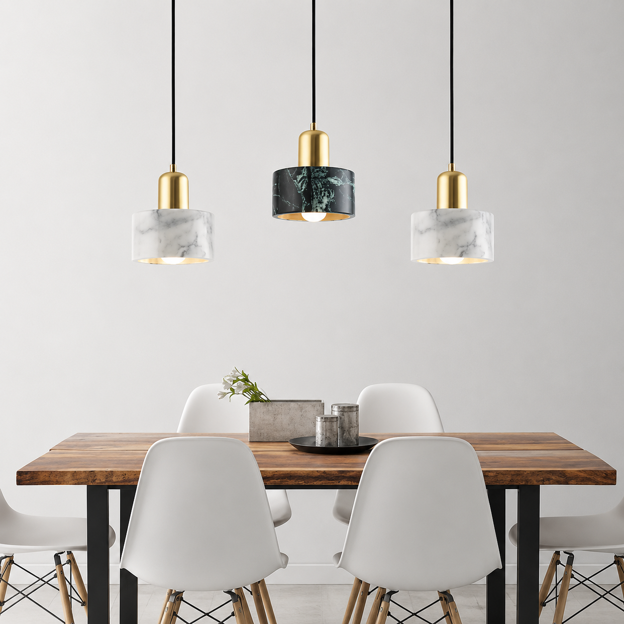 Calista Modern Marble Pendant Light – Minimalist Ceiling Fixture