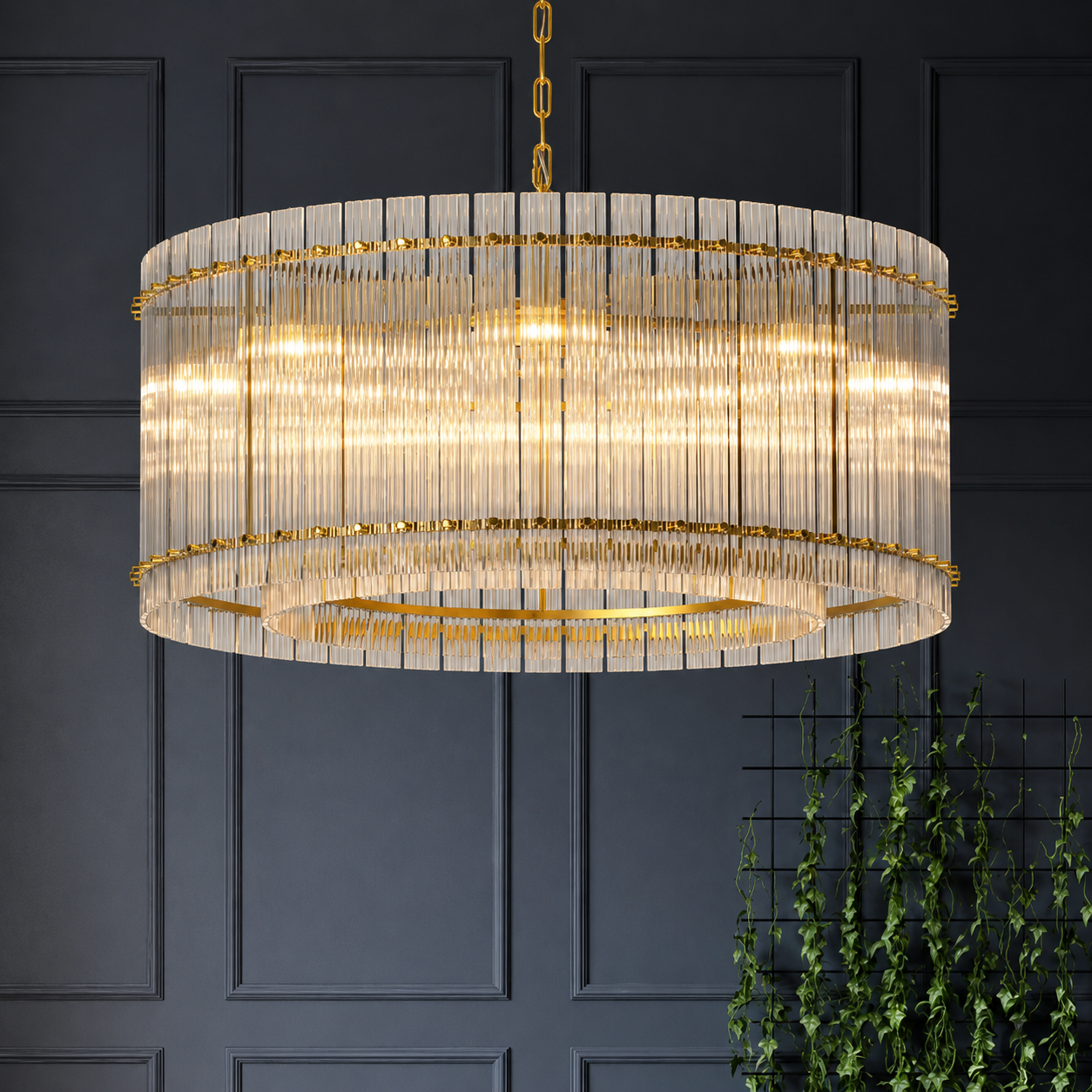 Cascadia Modern Water Ripple Glass Chandelier – Luxury Dining Room & Living Room Ceiling Light