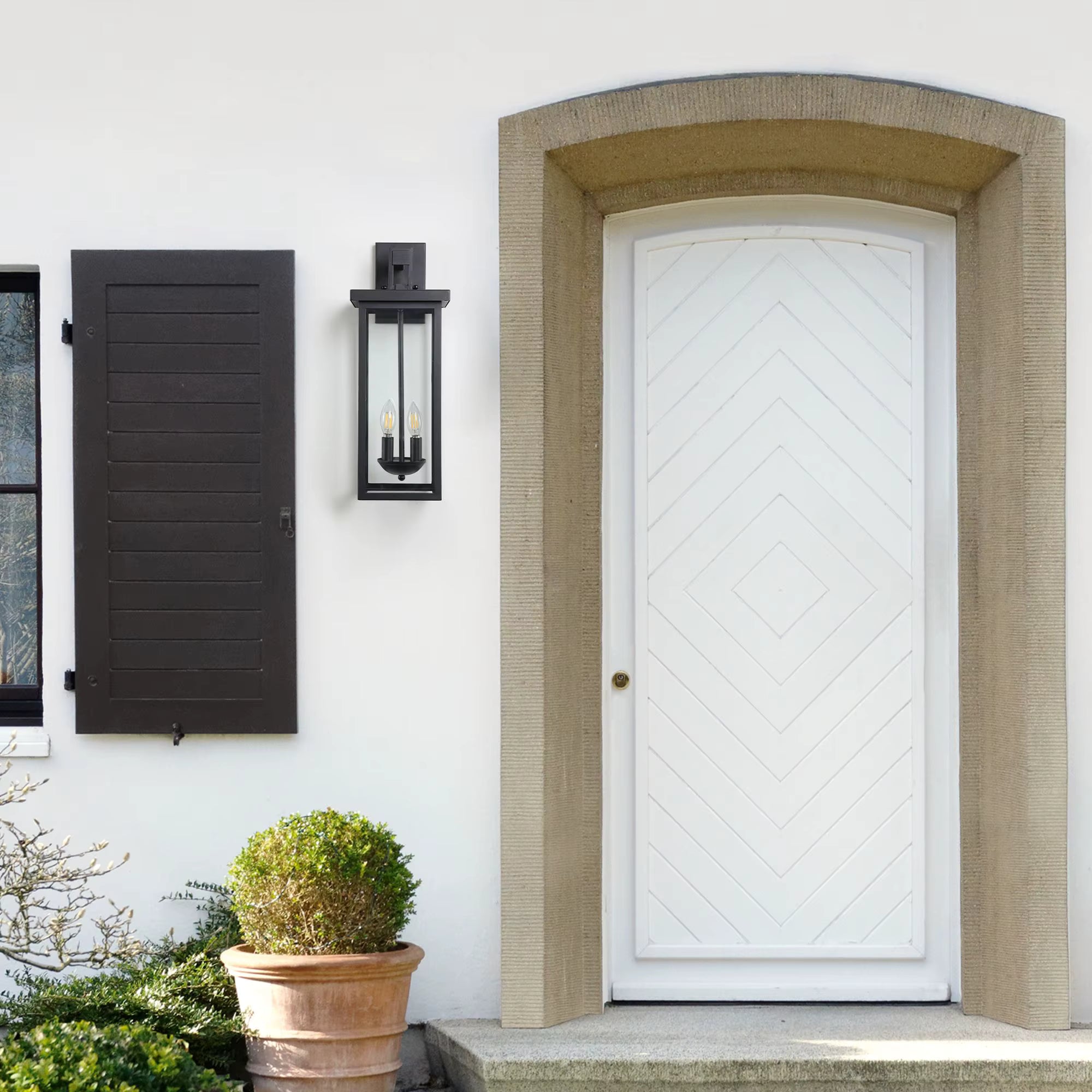 Dusk to Dawn Outdoor Wall Light – Modern Exterior Lantern with Sensor