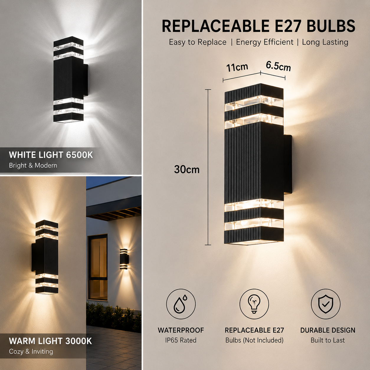 HaloCube Outdoor Wall Light