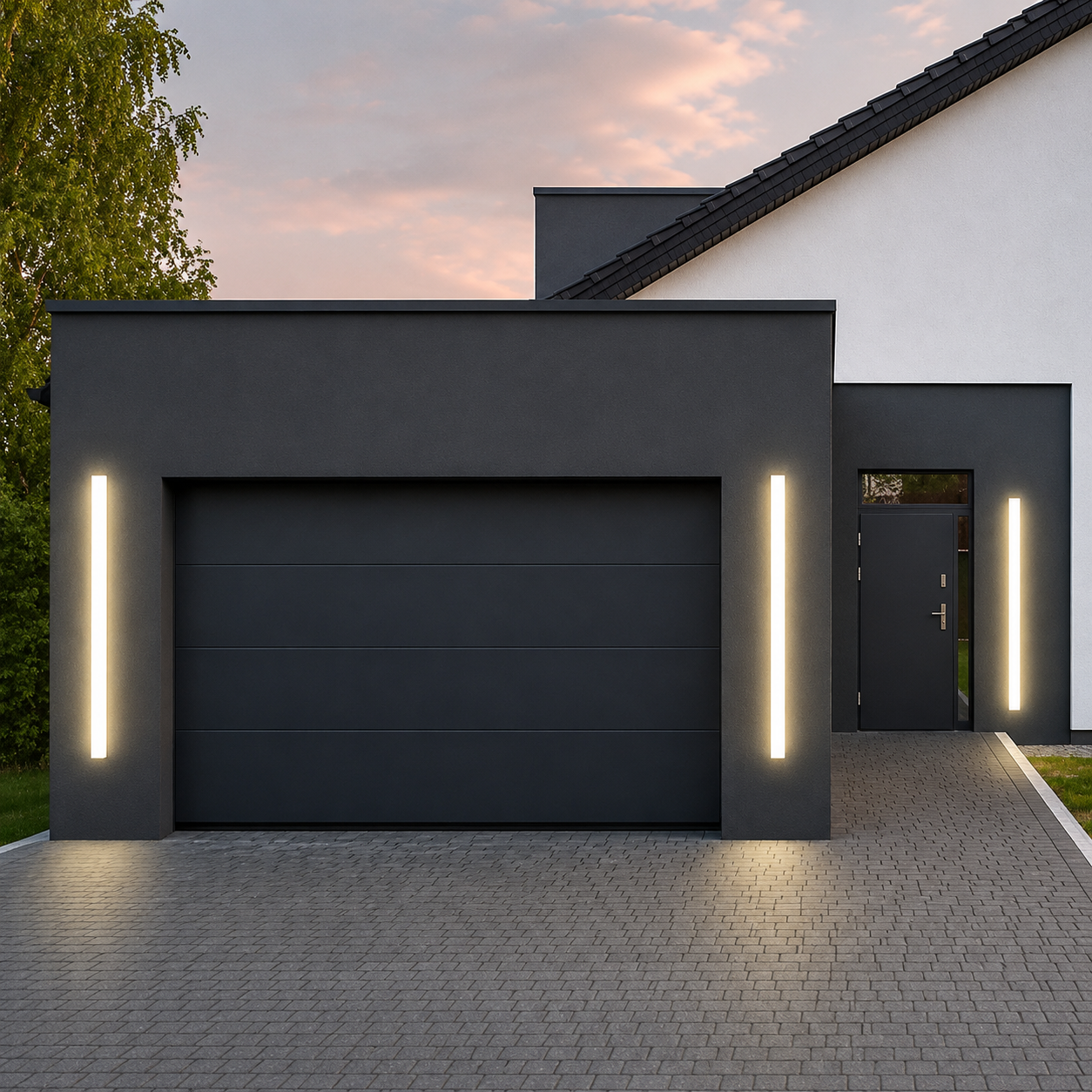 HaloLine White Long Linear Outdoor Wall Light