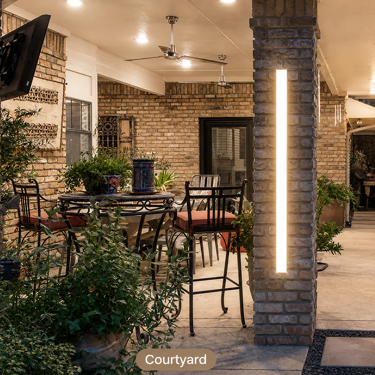 HaloLine White Long Linear Outdoor Wall Light