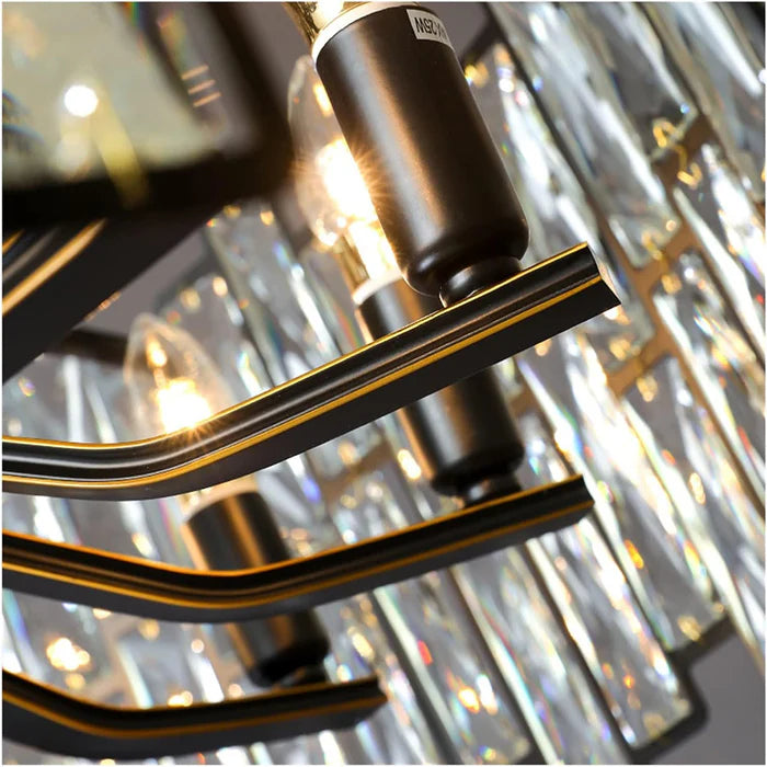 Modern K9 Crystal Round Chandelier – Luxury Gold LED Ceiling Light