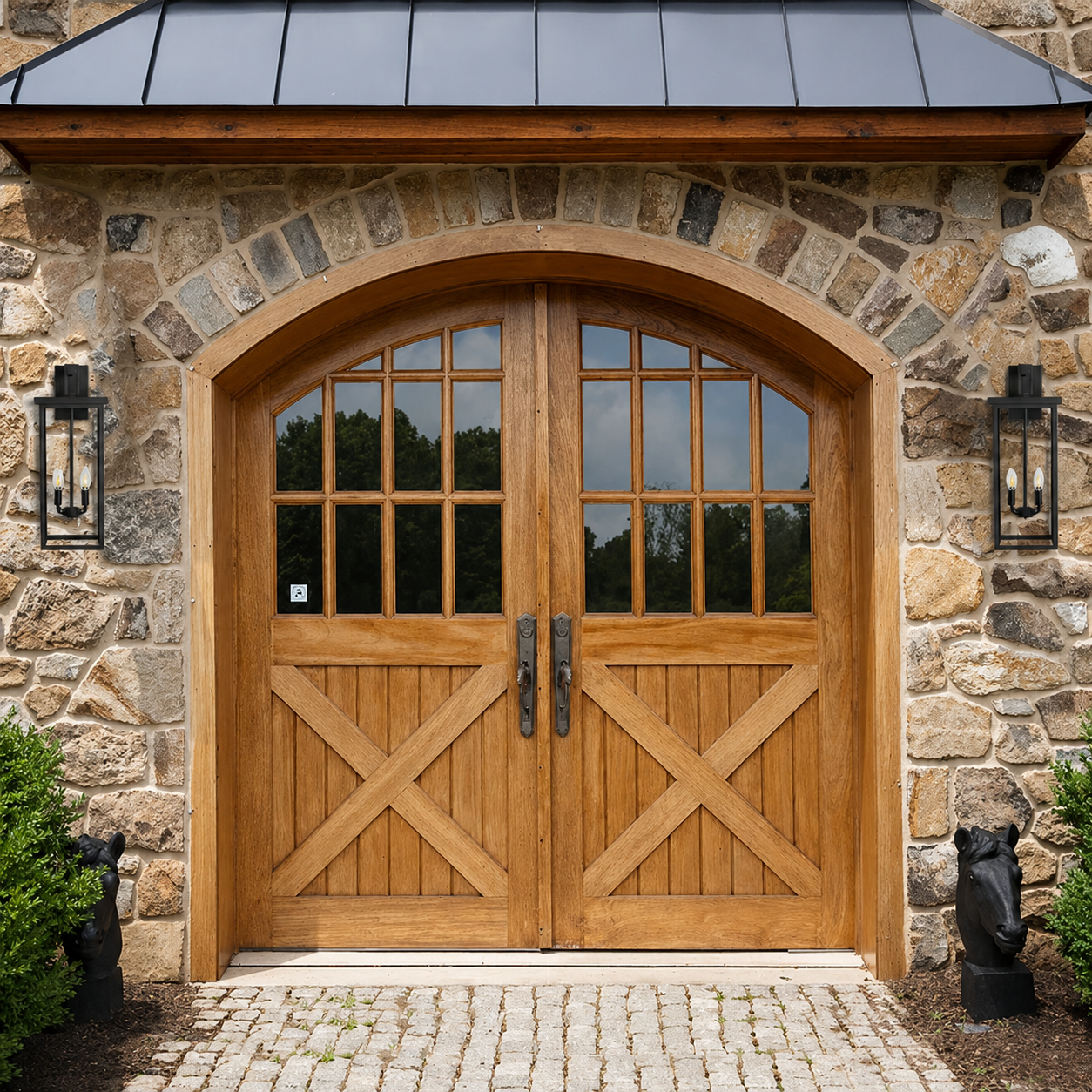 Monarch Large Outdoor Wall Light – Modern Black Exterior Lantern Fixture