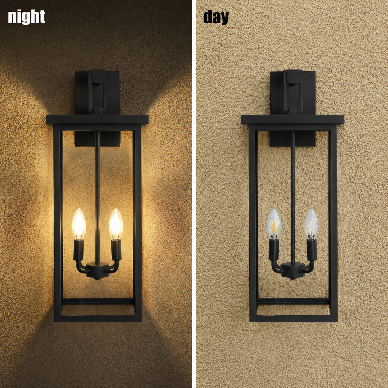Monarch Large Outdoor Wall Light – Modern Black Exterior Lantern Fixture