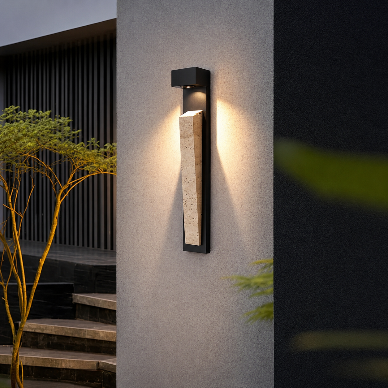 Natura Glow Stone Outdoor Wall Light Sensor