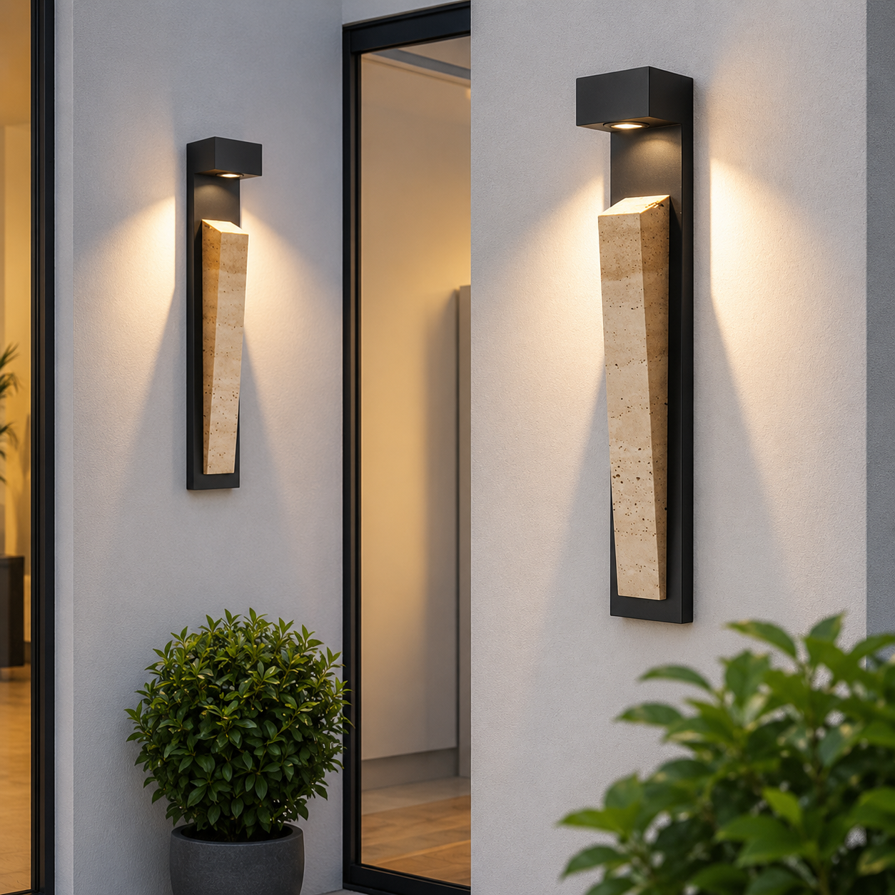 Natura Glow Stone Outdoor Wall Light Sensor
