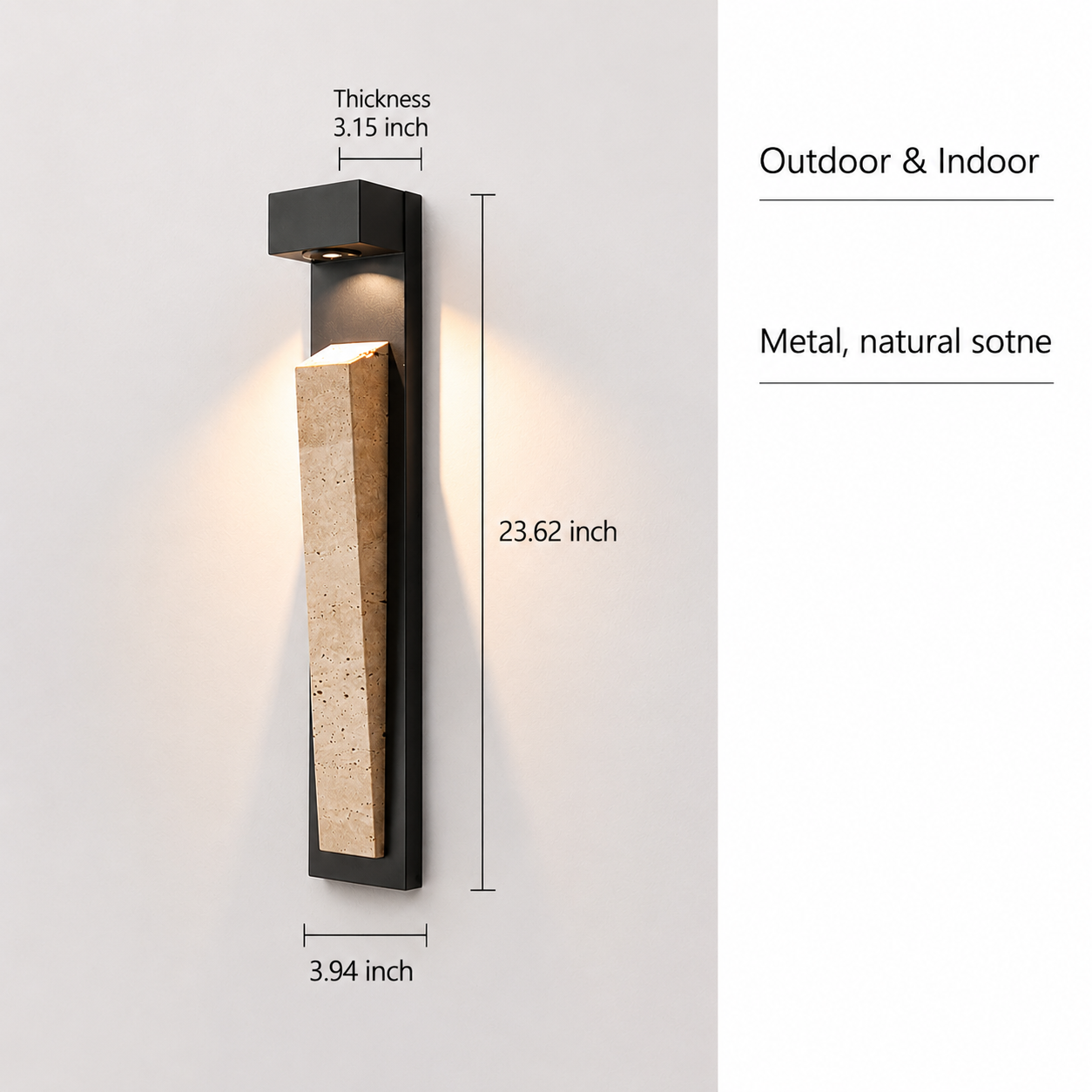 Natura Glow Stone Outdoor Wall Light Sensor