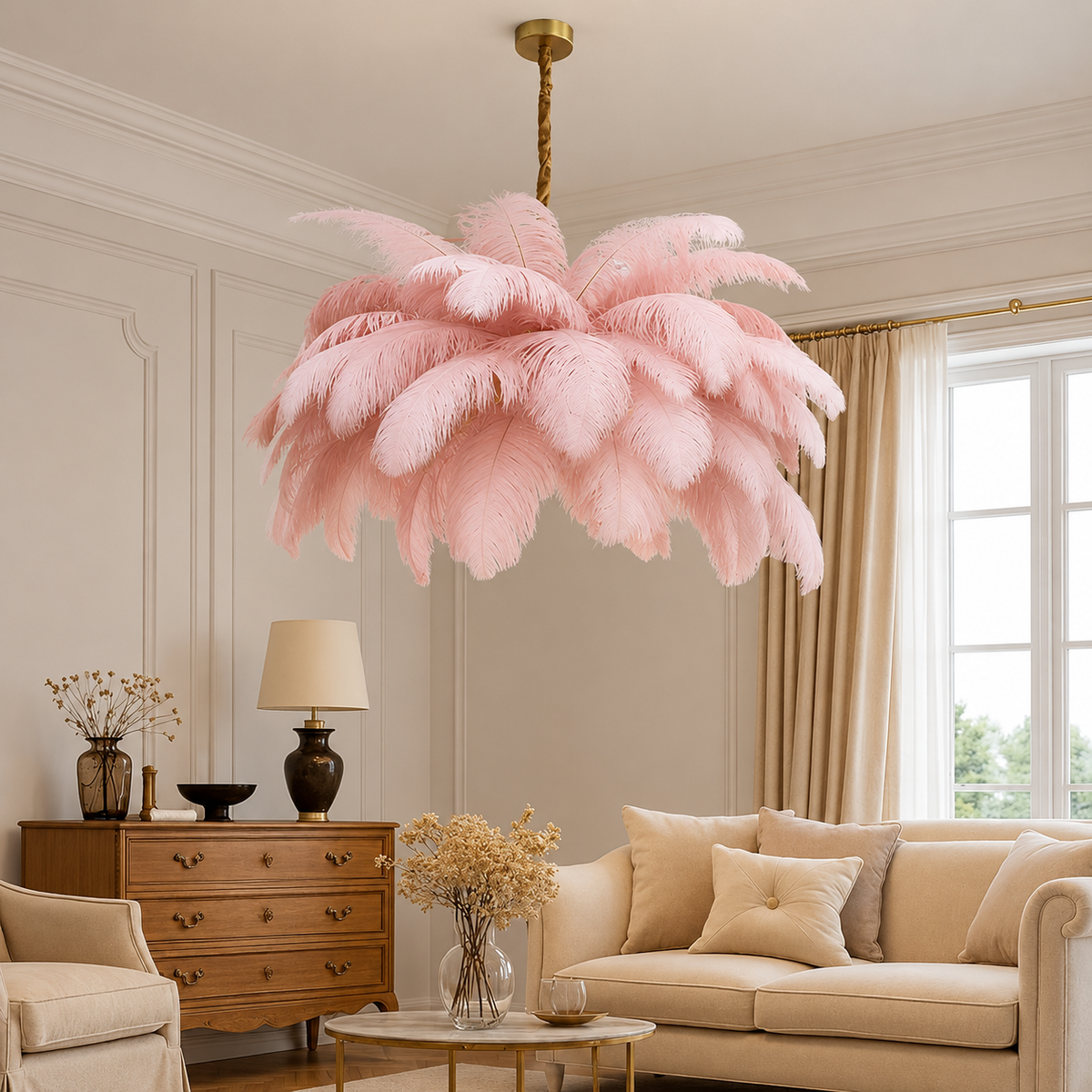Noi Plume Luxury Feather Chandelier – Modern Designer Ceiling Light
