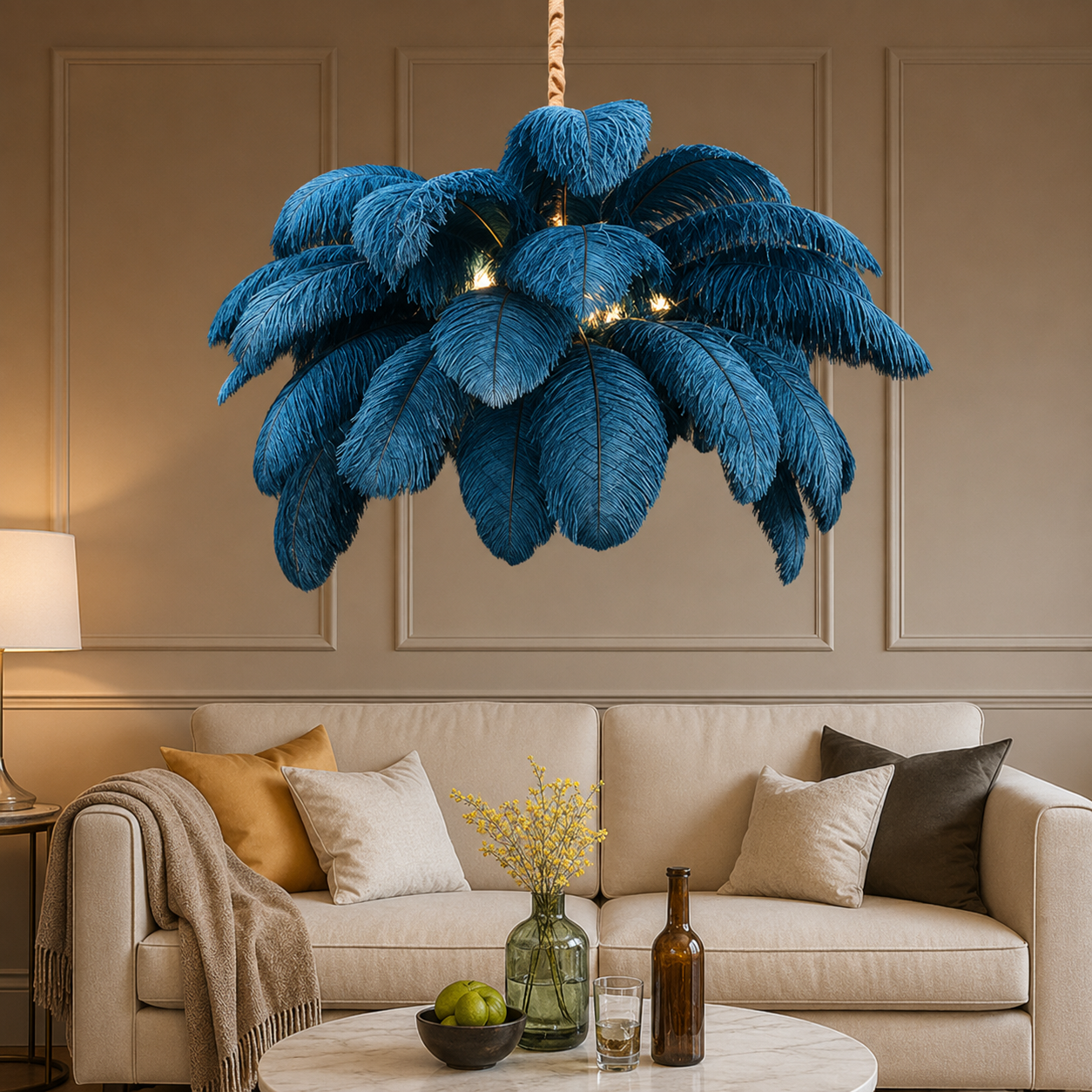 Noi Plume Luxury Feather Chandelier – Modern Designer Ceiling Light