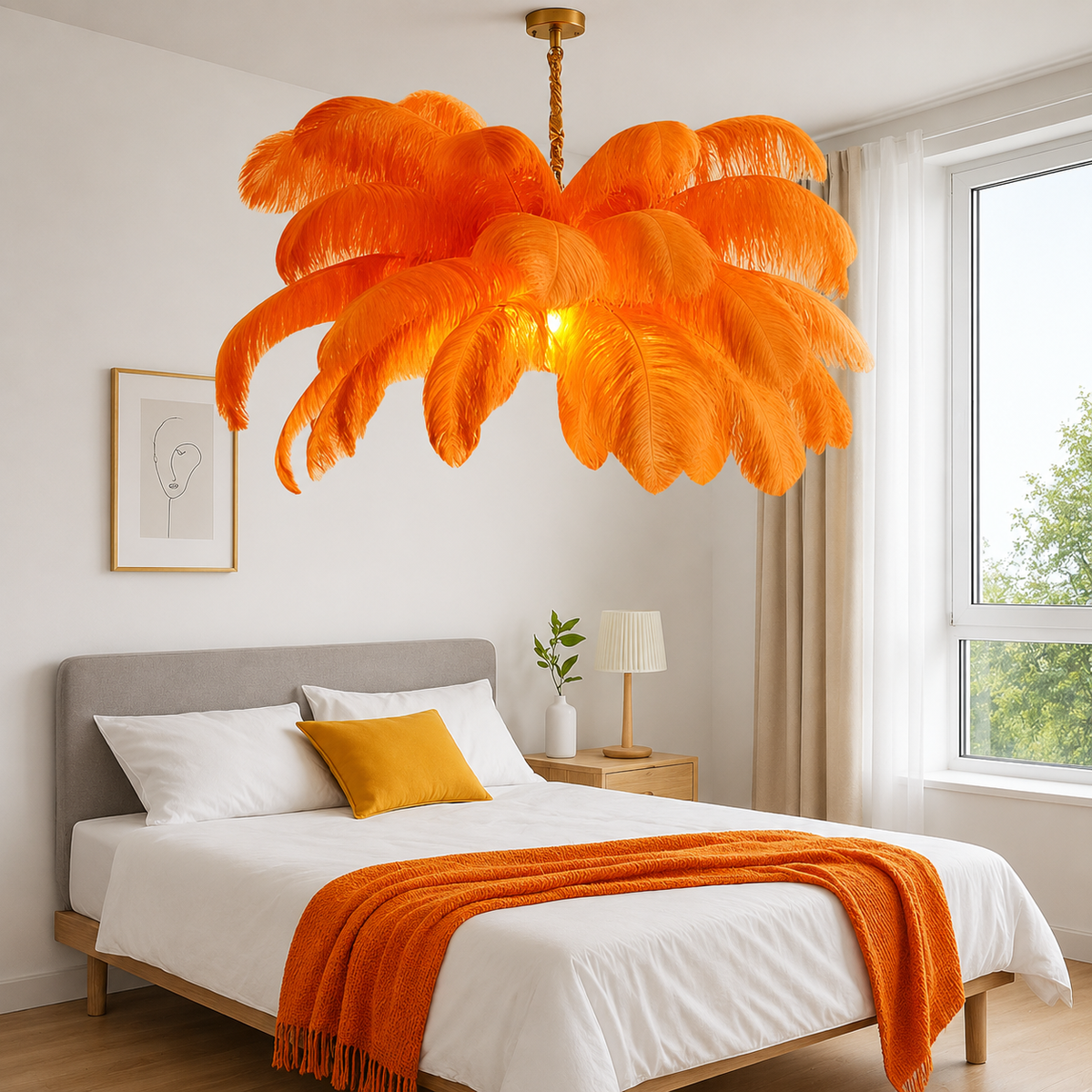 Noi Plume Luxury Feather Chandelier – Modern Designer Ceiling Light