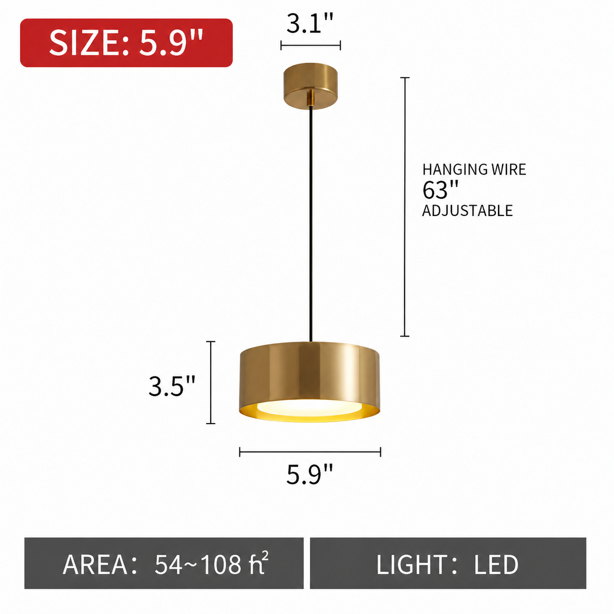 Nordis Scandinavian LED Pendant Light – Modern Minimalist Ceiling Light