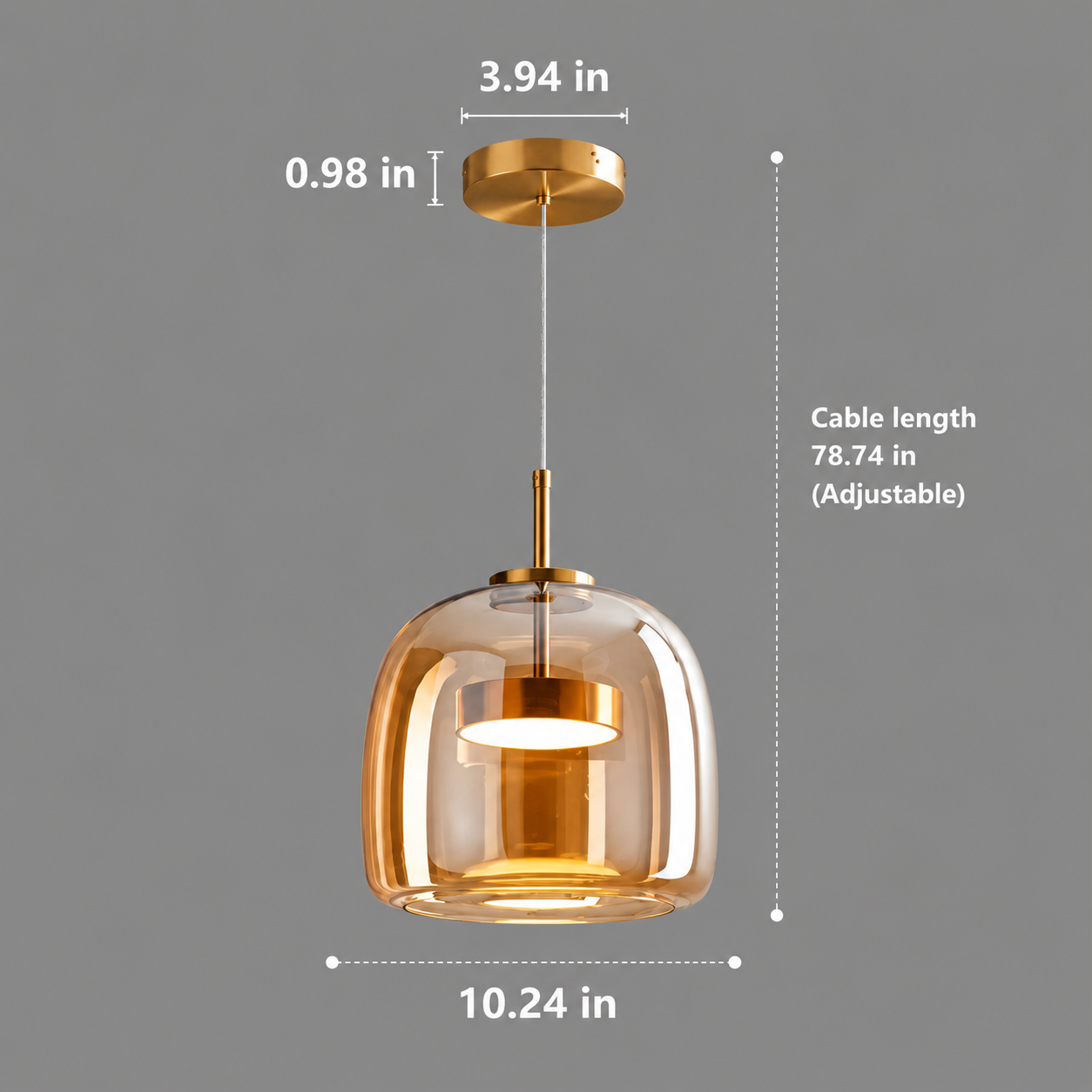 Orion Luxury Glass Pendant Ceiling Light for Kitchen Island & Dining Room