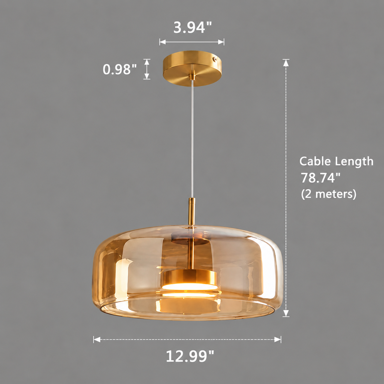 Orion Luxury Glass Pendant Ceiling Light for Kitchen Island & Dining Room