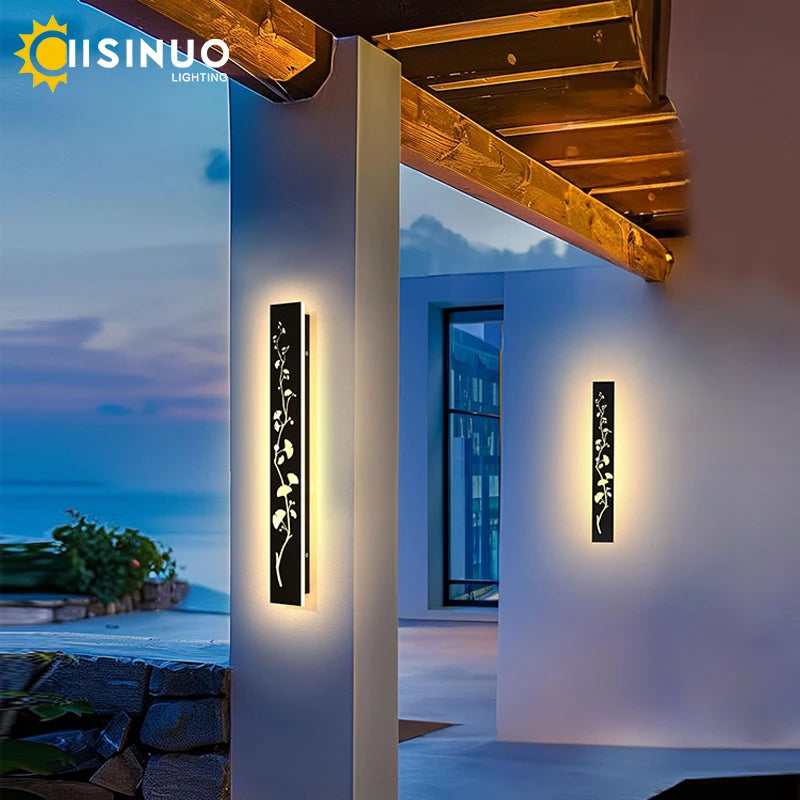 FloraLux Long Linear Outdoor Wall Light – Decorative Stainless Steel LED Garden Sconce