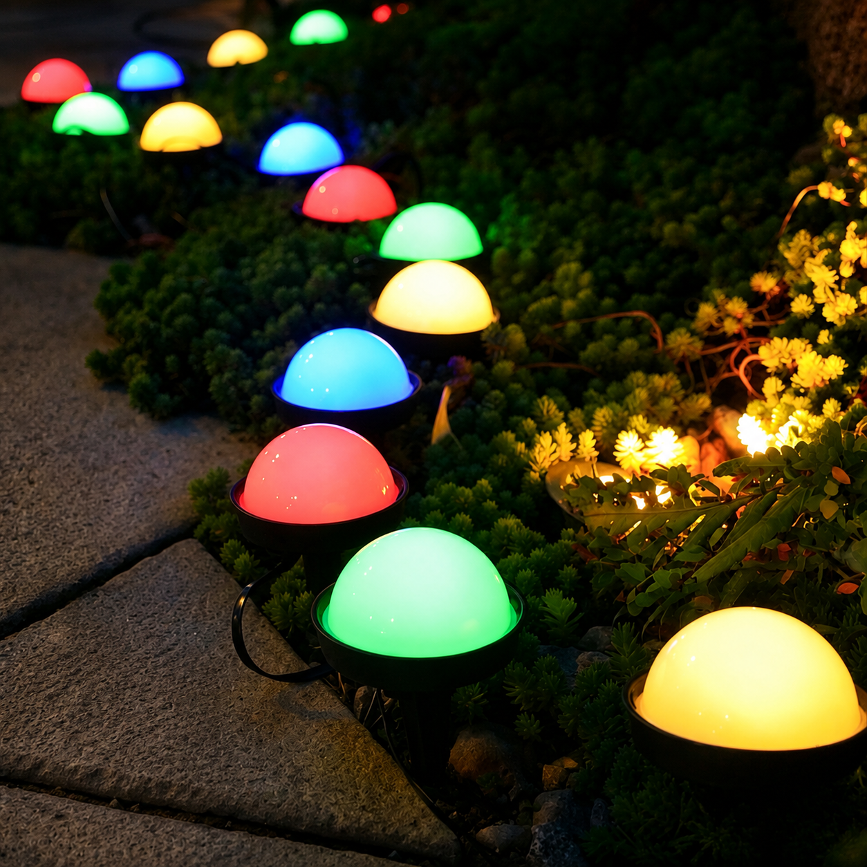 Solar GlowCap LED Mushroom Garden Pathway Lights