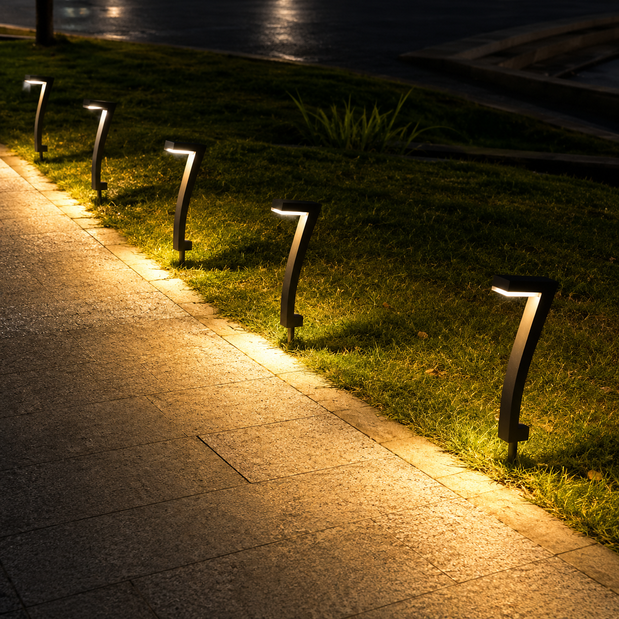 Solar Glowbend Outdoor LED Garden Pathway Lights