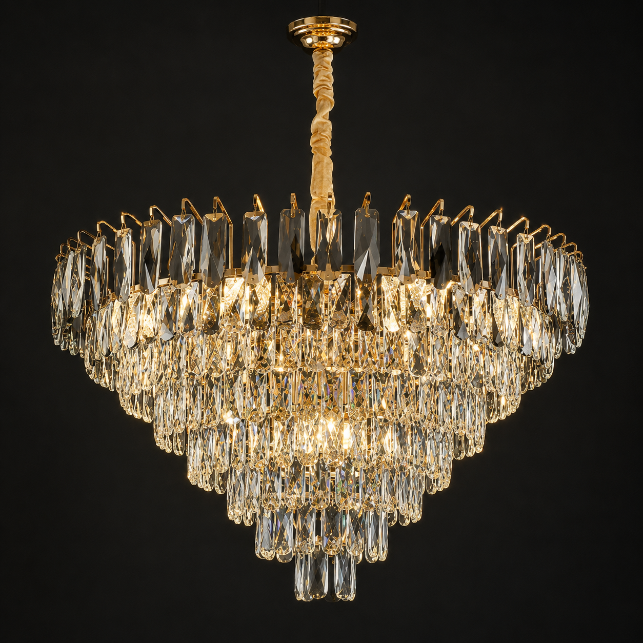 Valenza Luxury K9 Crystal Tiered Chandelier