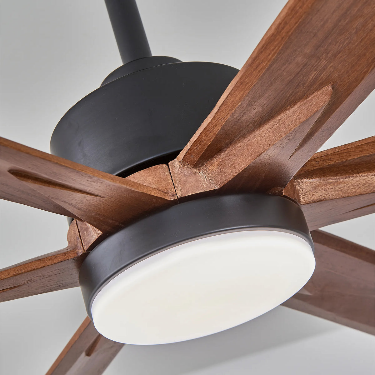 70 Inch 6-Blade Wood Ceiling Fan with LED Light and Remote