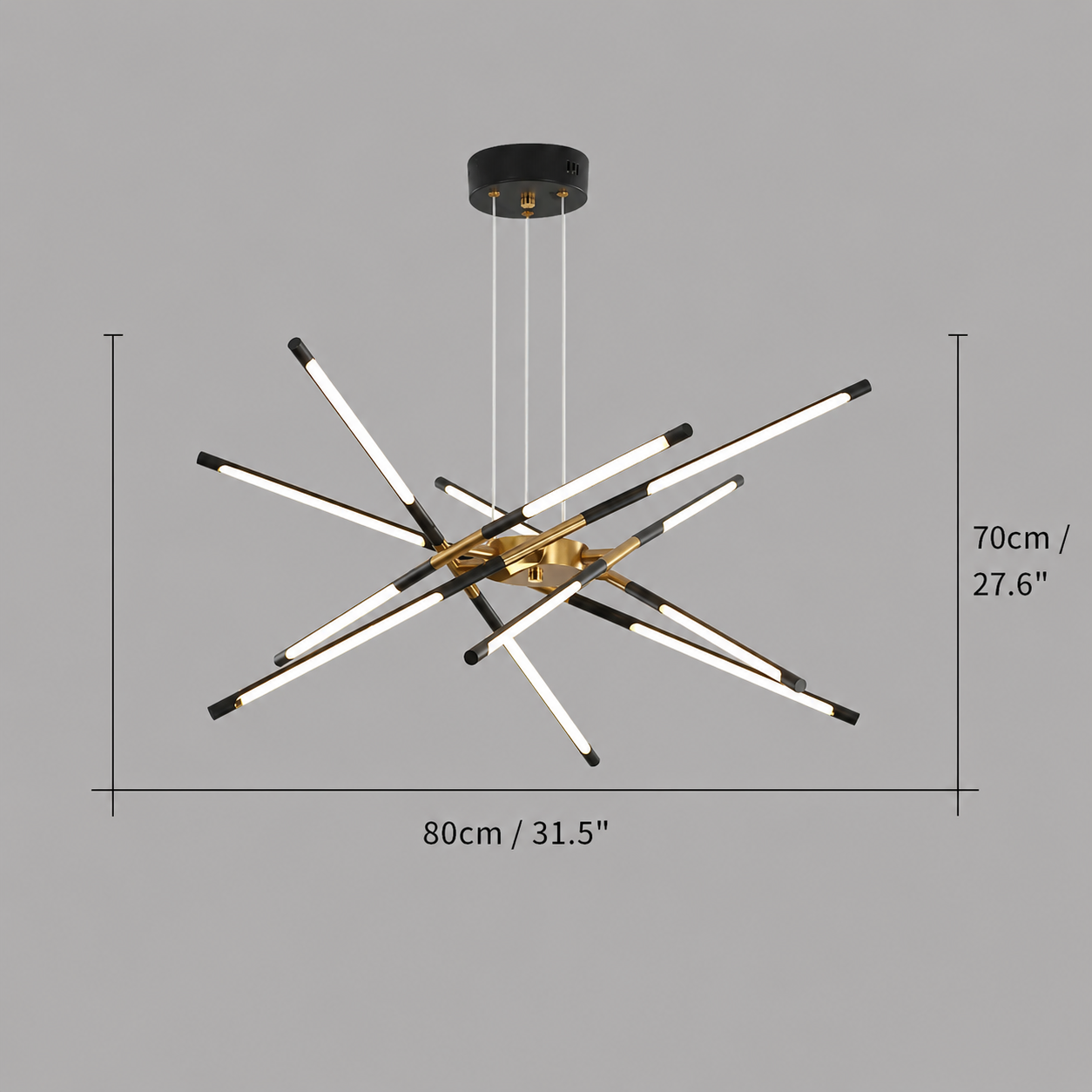 Aurelios Modern Minimalist Linear LED Chandelier – Luxury Black & Gold Dining Room Ceiling Light