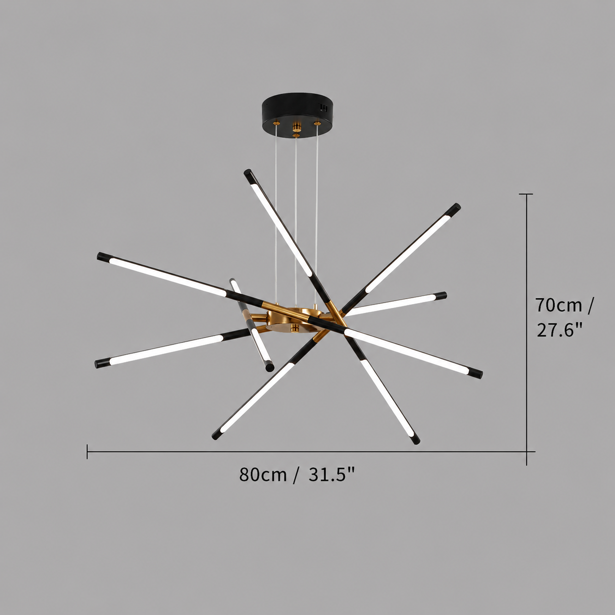 Aurelios Modern Minimalist Linear LED Chandelier – Luxury Black & Gold Dining Room Ceiling Light