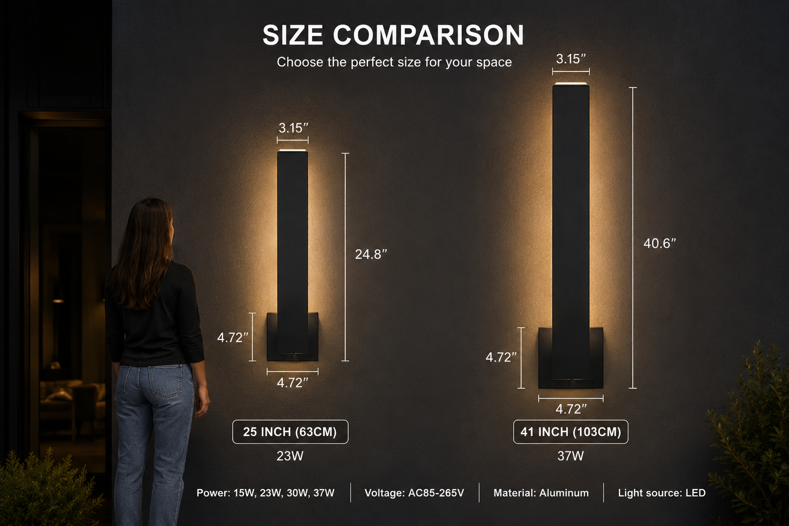 AetherLine Modern LED Outdoor Wall Light – Waterproof Architectural Sconce