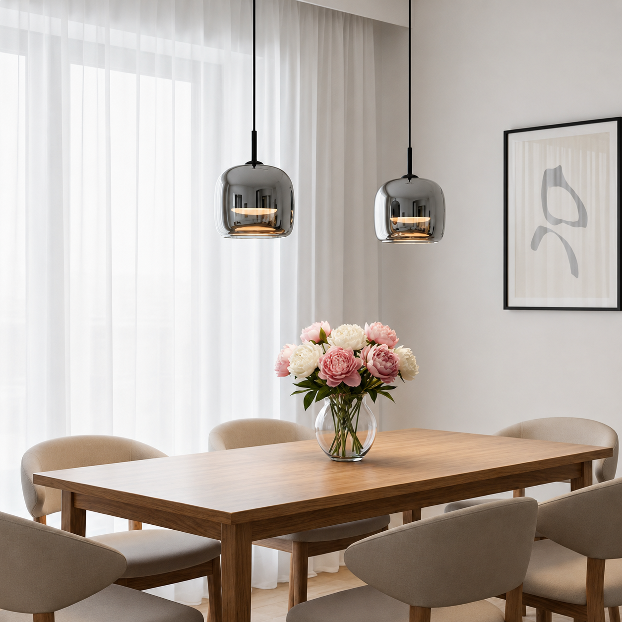 Ardelle Modern Smoked Glass Pendant Light – Luxury Kitchen Island & Dining Room Ceiling Fixture