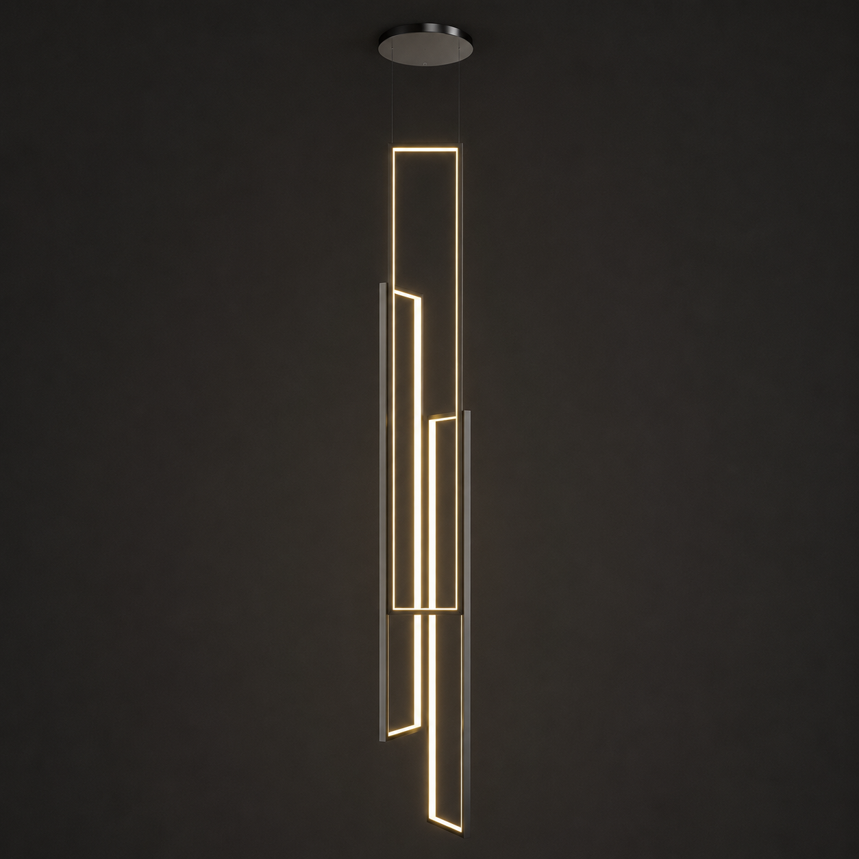 Aureline Modern Geometric LED Staircase Chandelier