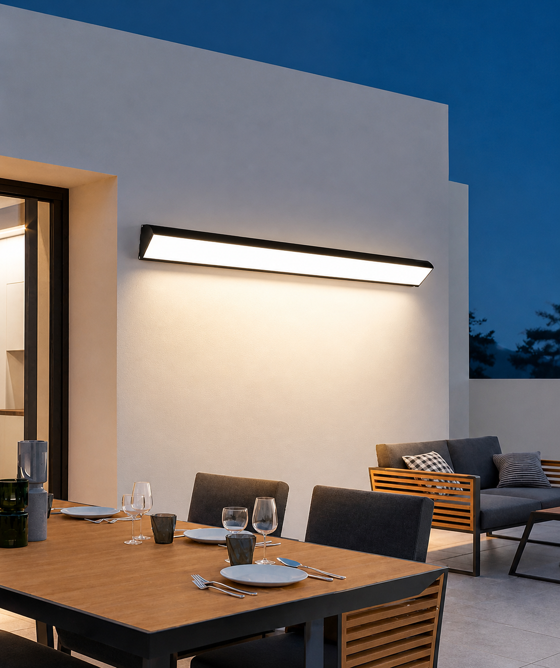 Aurevia Linear Outdoor Wall Light – Modern LED Entryway Sconce