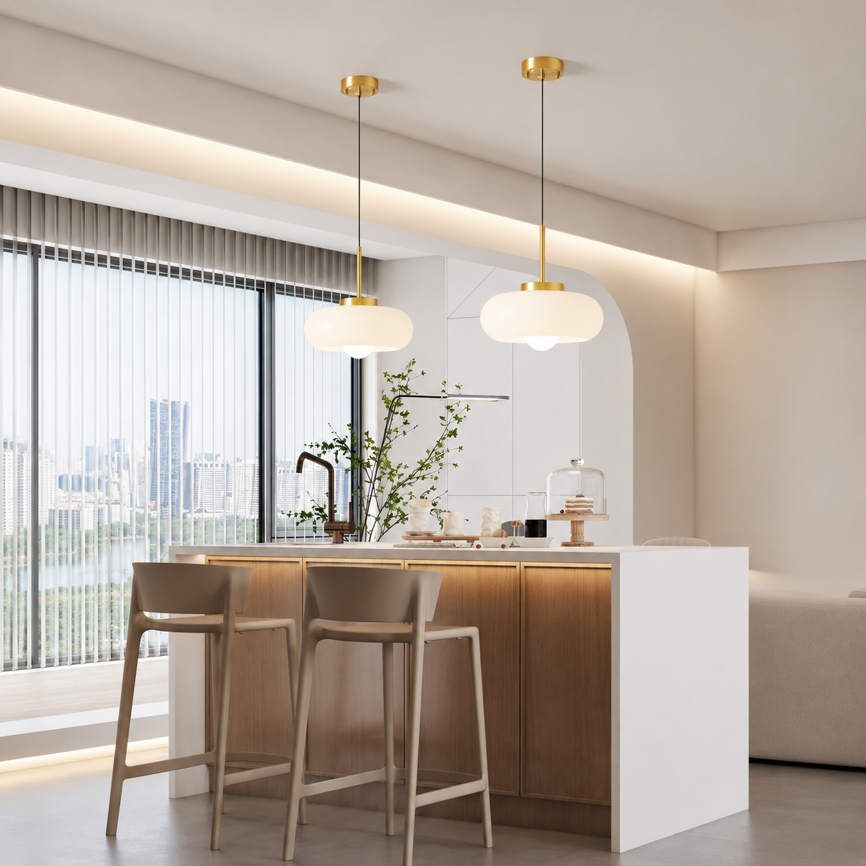 Aurevia Modern Glass Pendant Light Nordic Kitchen Island Hanging Light