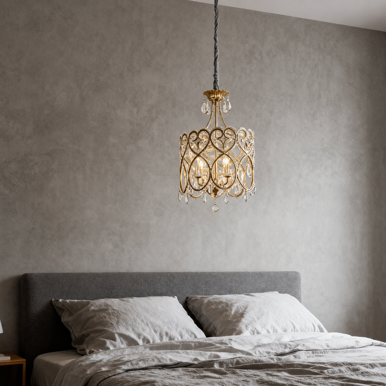 Bellecour Vintage Crystal Chandelier French Country Iron Ceiling Light