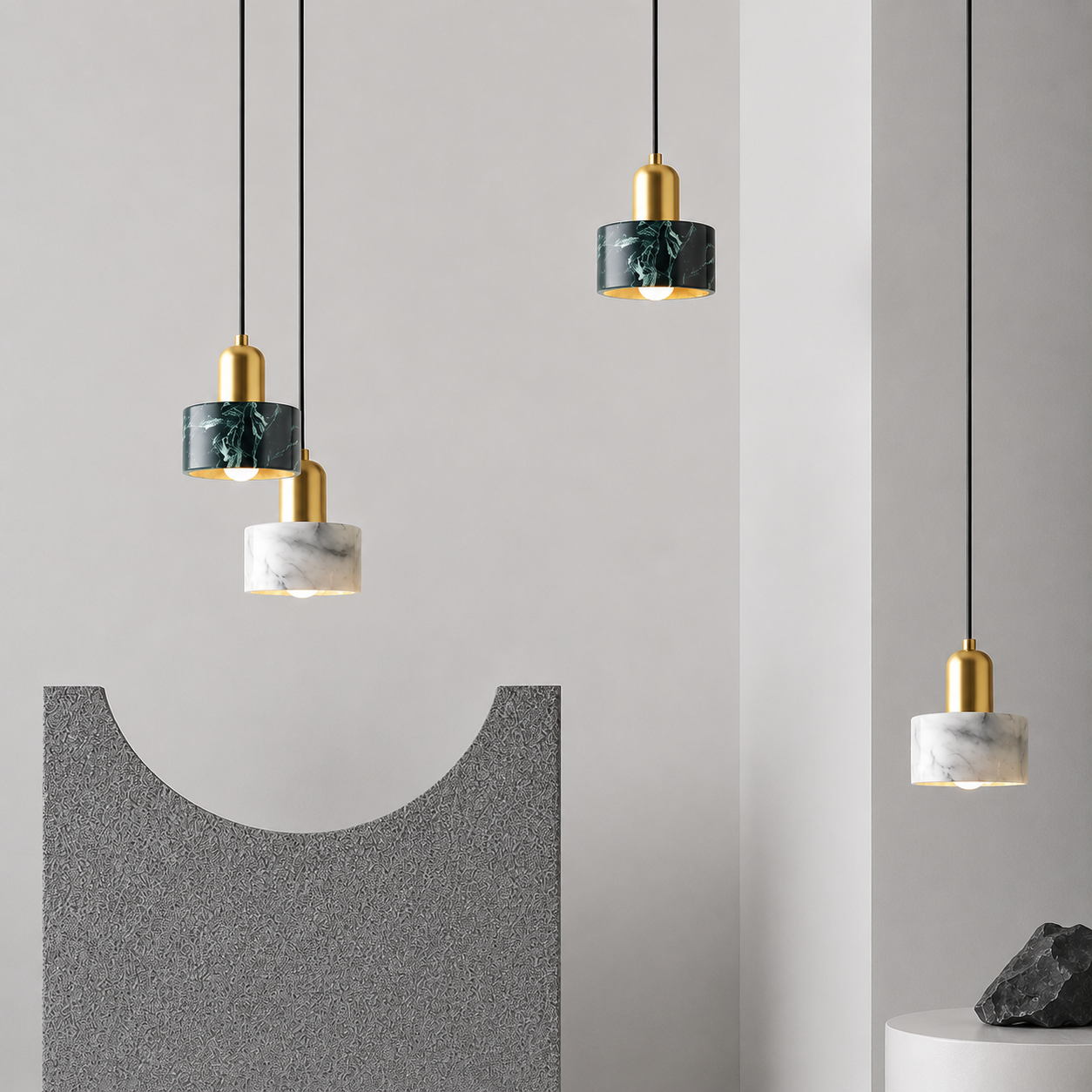 Calista Modern Marble Pendant Light – Minimalist Ceiling Fixture