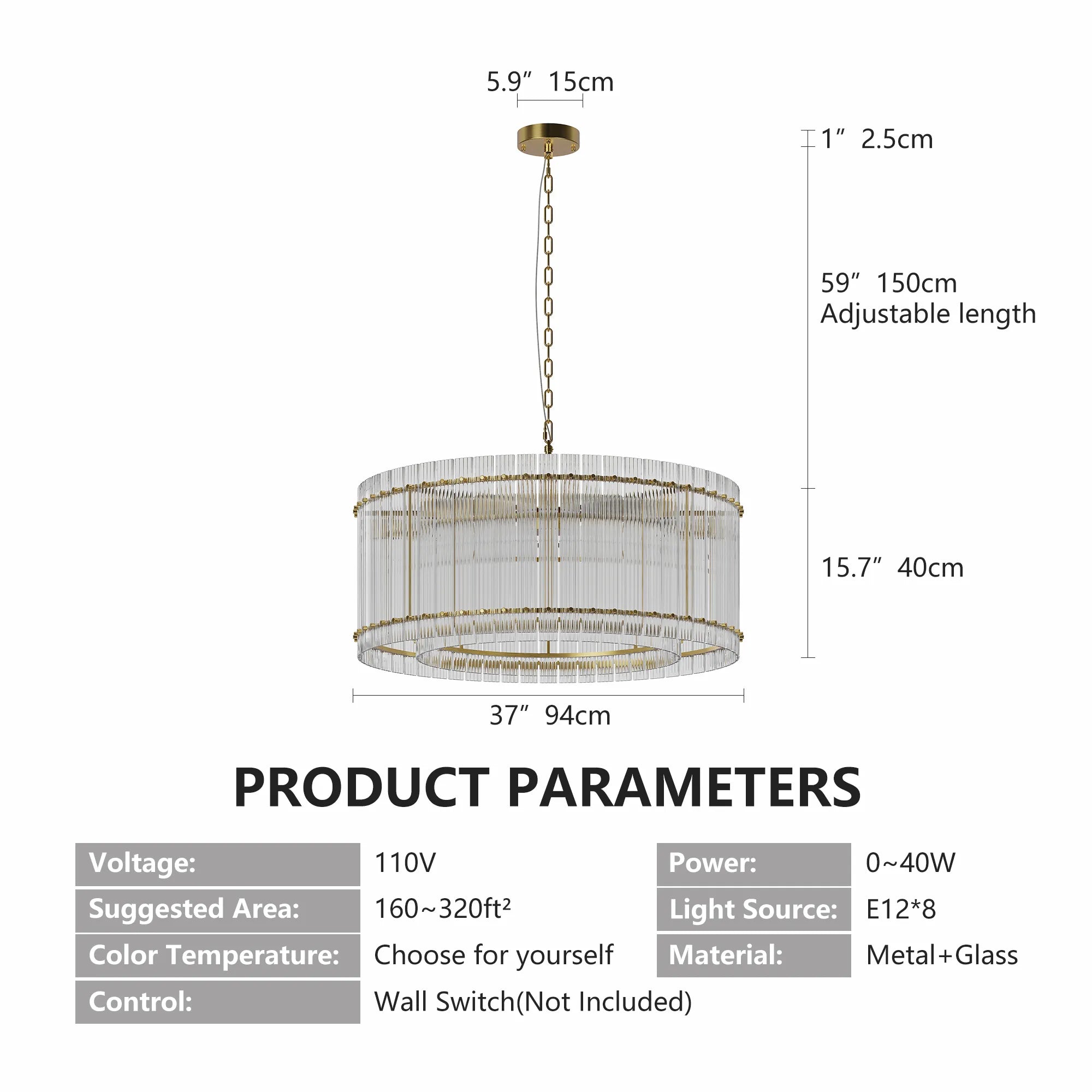 Cascadia Modern Water Ripple Glass Chandelier – Luxury Dining Room & Living Room Ceiling Light