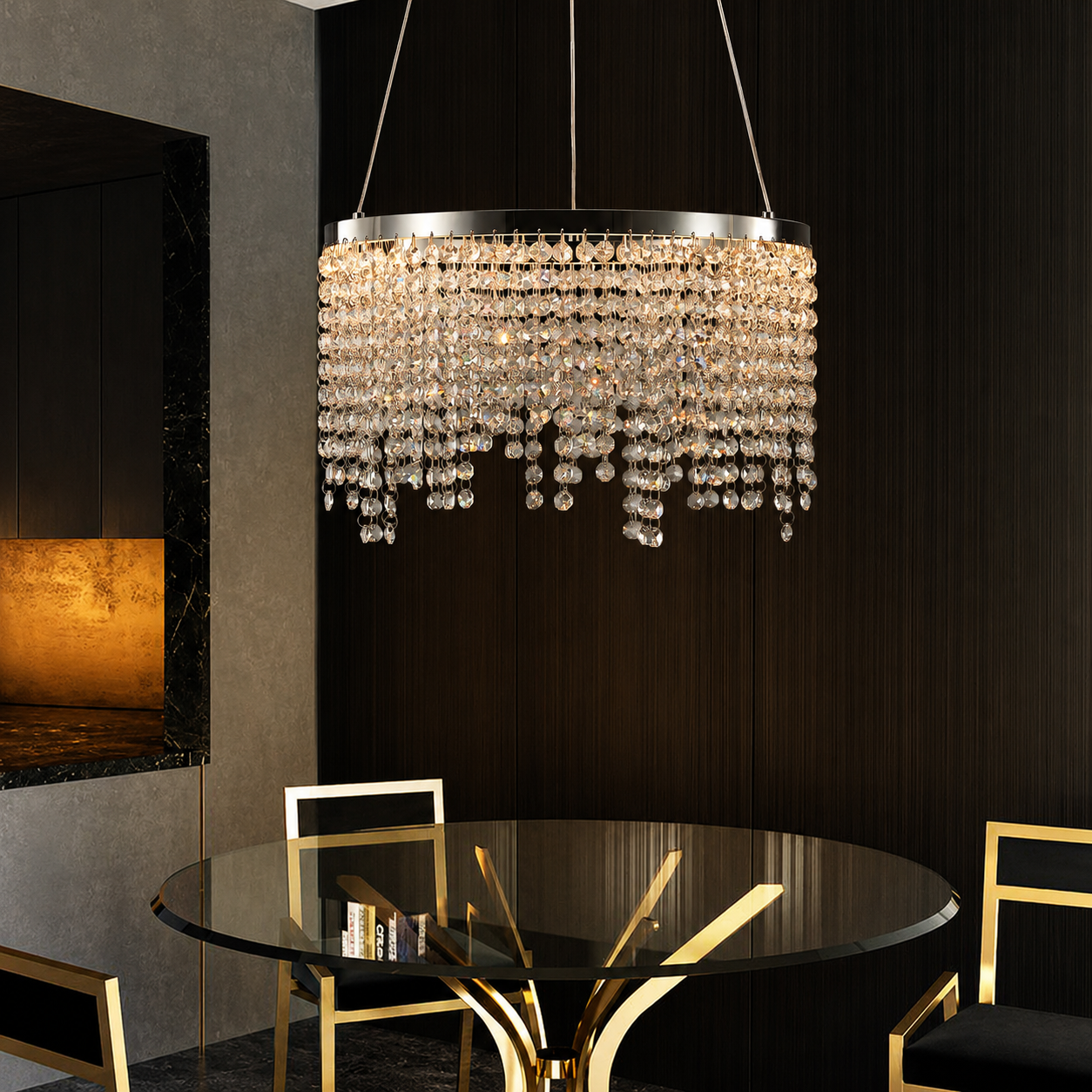 Celestique Crystal Chandelier Modern LED Crystal Pendant Light