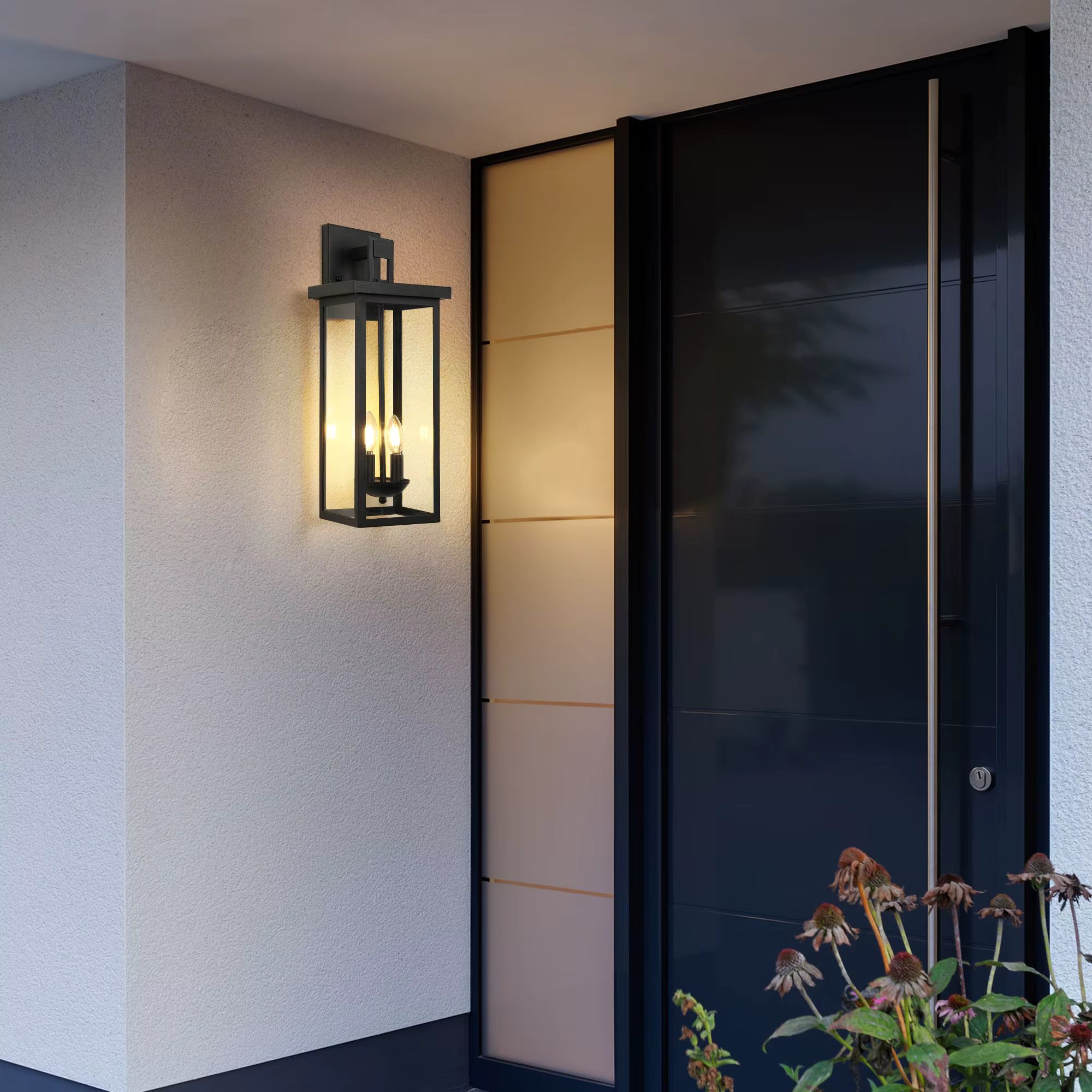Dusk to Dawn Outdoor Wall Light – Modern Exterior Lantern with Sensor