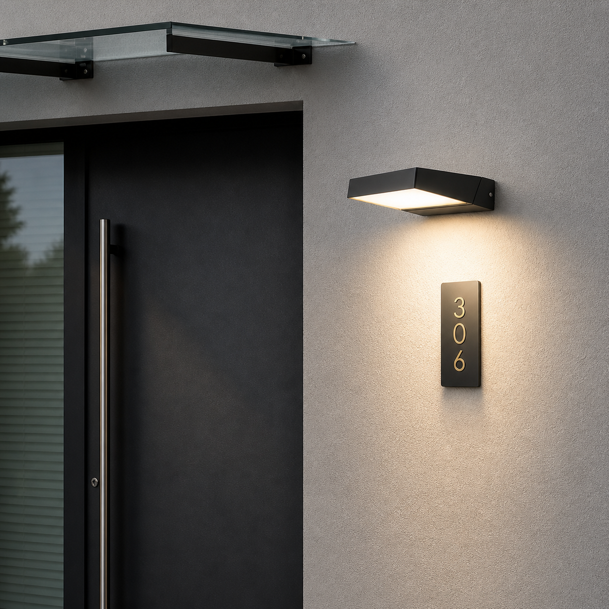 Edgeline Modern Outdoor Wall Light – Waterproof LED Exterior Wall Sconce Black