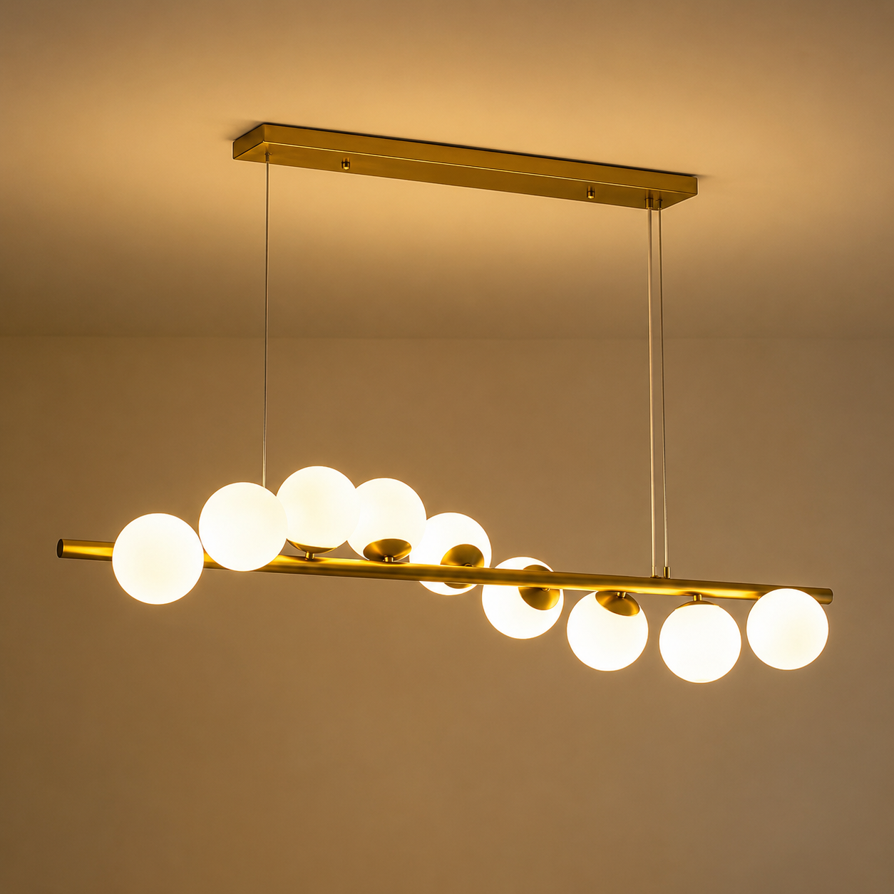 Elaris Modern Linear Glass Globe Pendant Light Luxury Kitchen Island Lighting