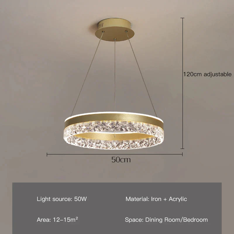 Luminara Crystal Halo LED Ring Chandelier Modern Luxury Ceiling Light