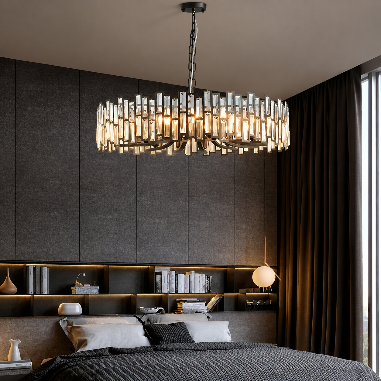 Luxury Modern K9 Crystal Round Chandelier