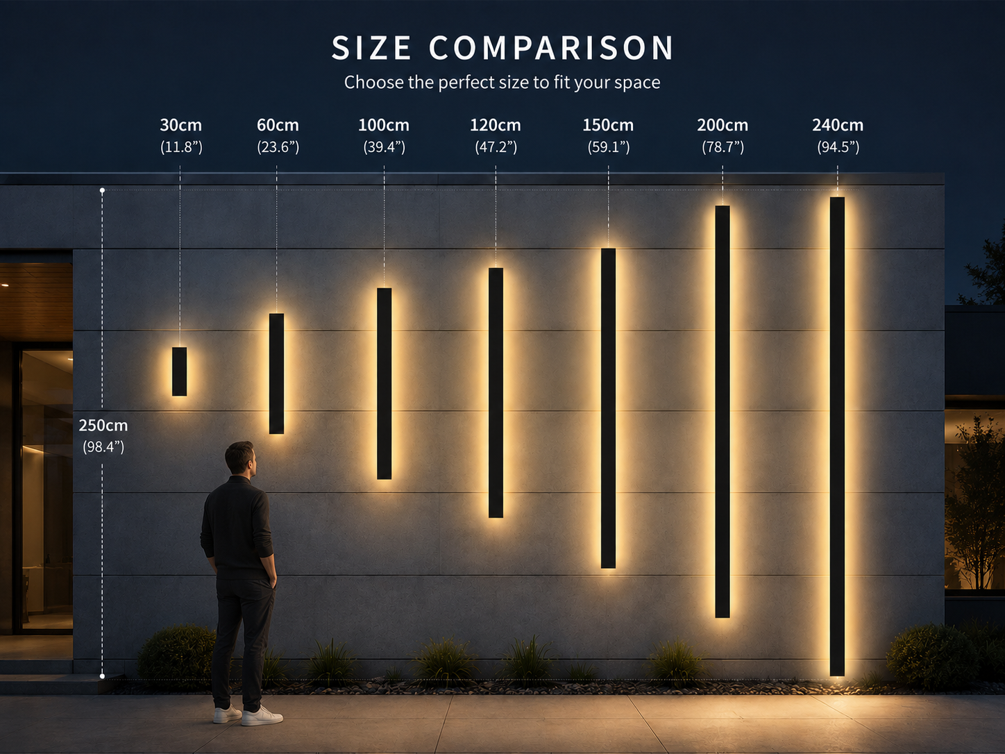 Monolith Long Linear Outdoor Wall Light