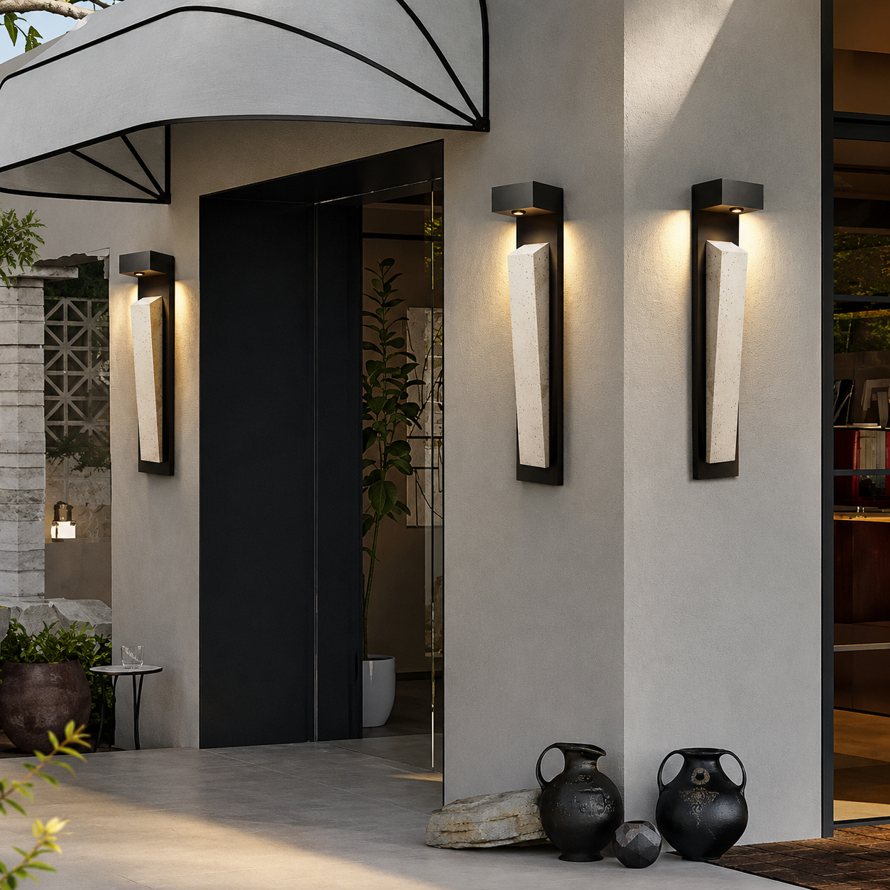 Natura Glow Stone Outdoor Wall Light Sensor