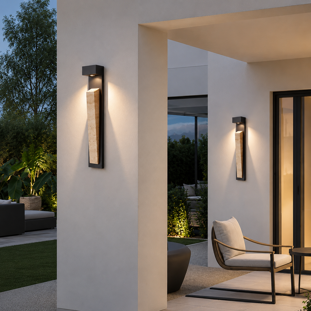 Natura Glow Stone Outdoor Wall Light Sensor